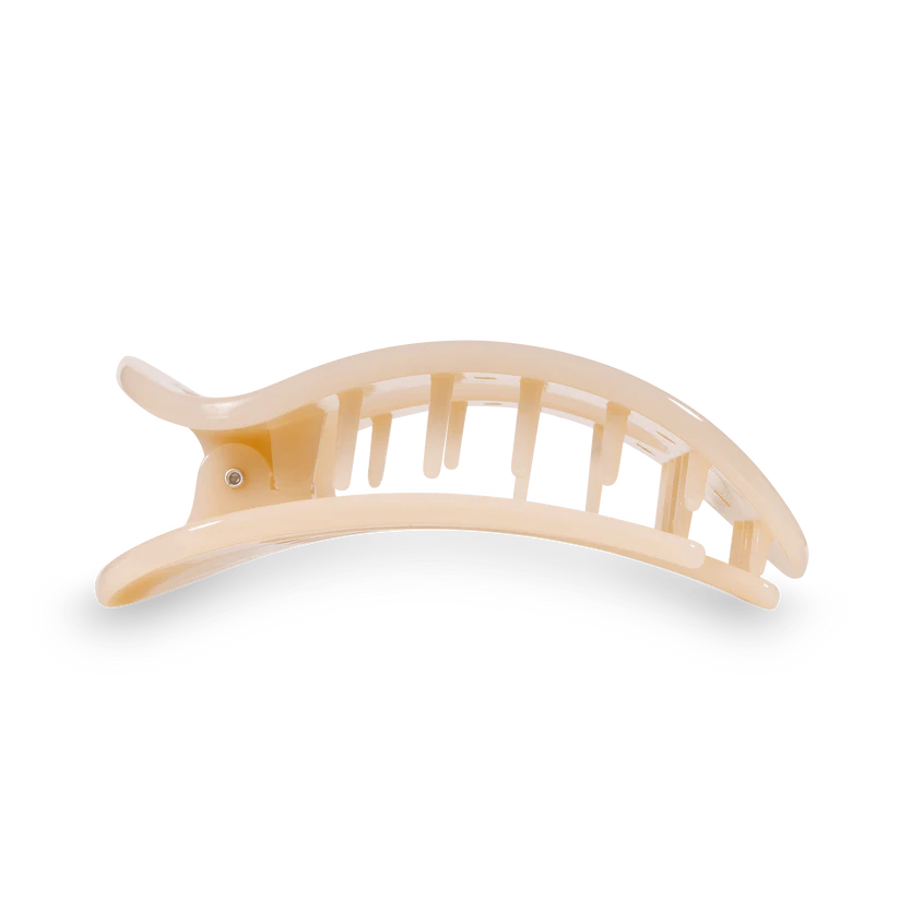 Flat Almond Beige Round Clip - Medium