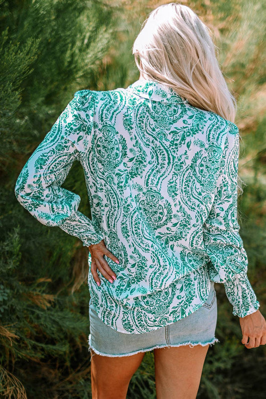 Cara's Paisley Smocked Blouse