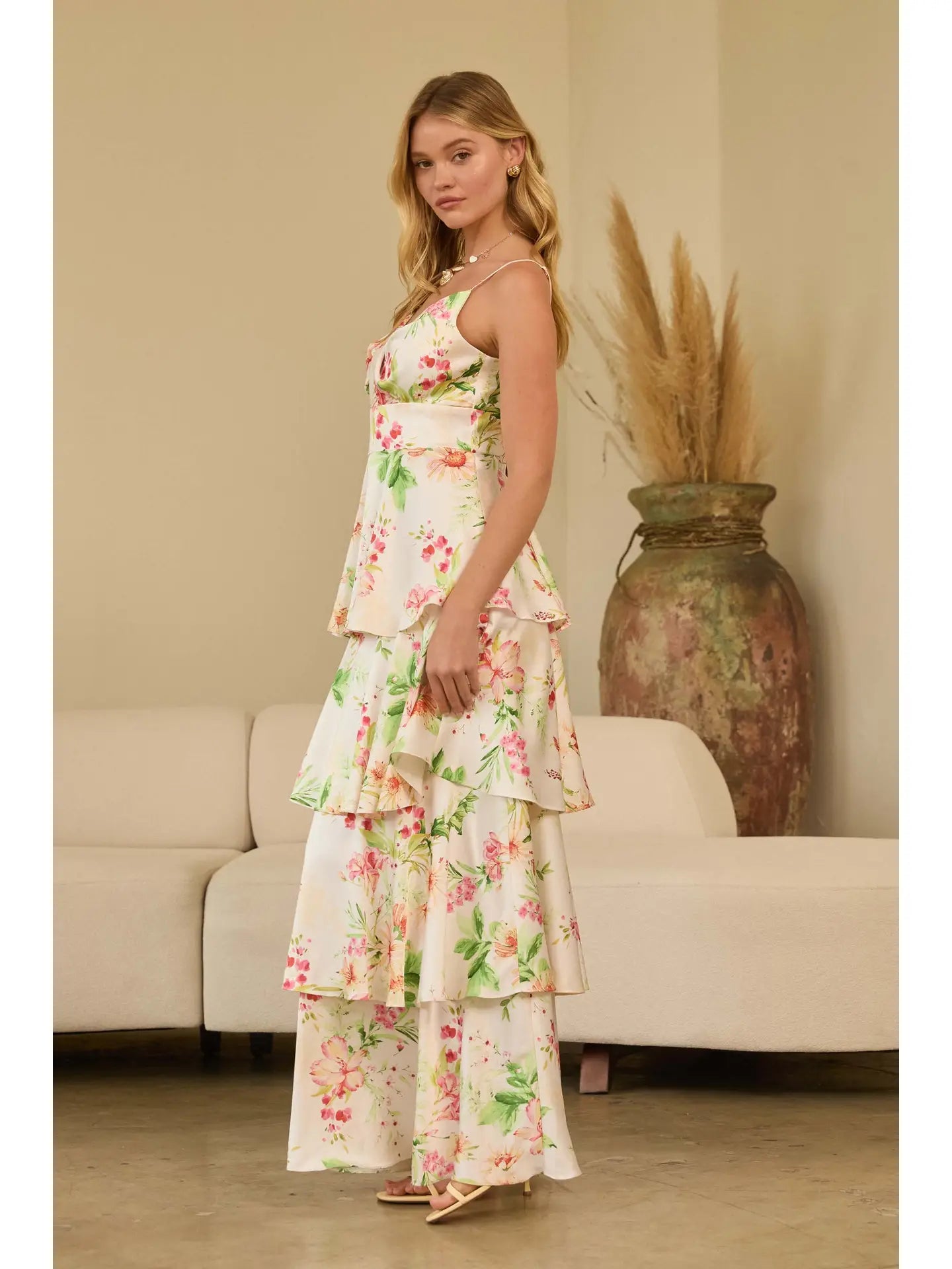 Floral Satin Skirt