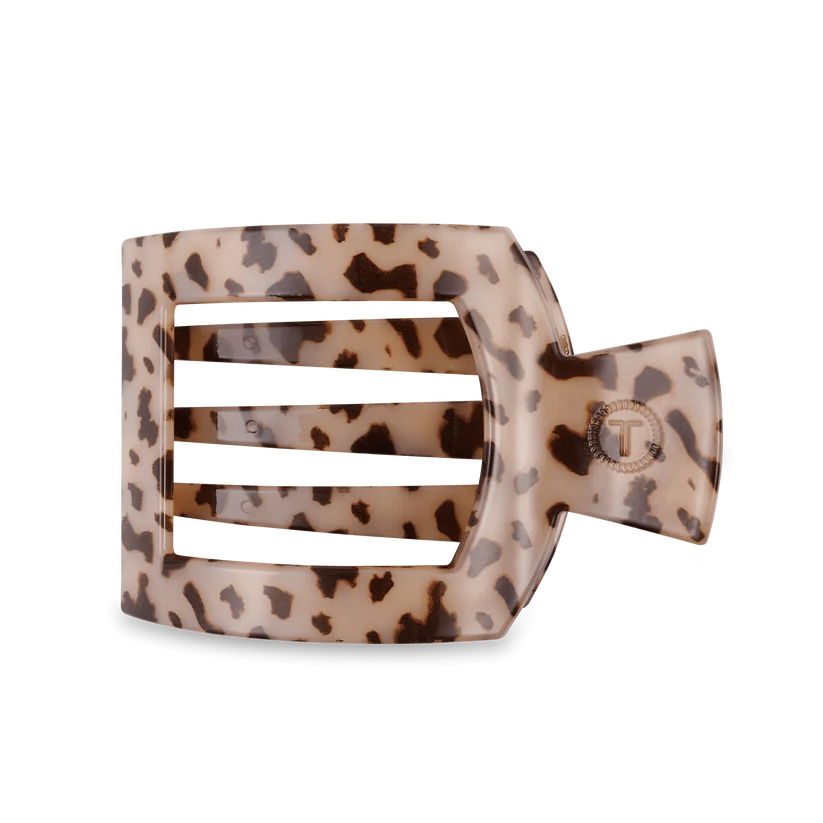 Flat Blonde Tortoise Square Clip - Large