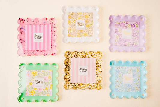 Square Gold Scalloped Acrylic Frame