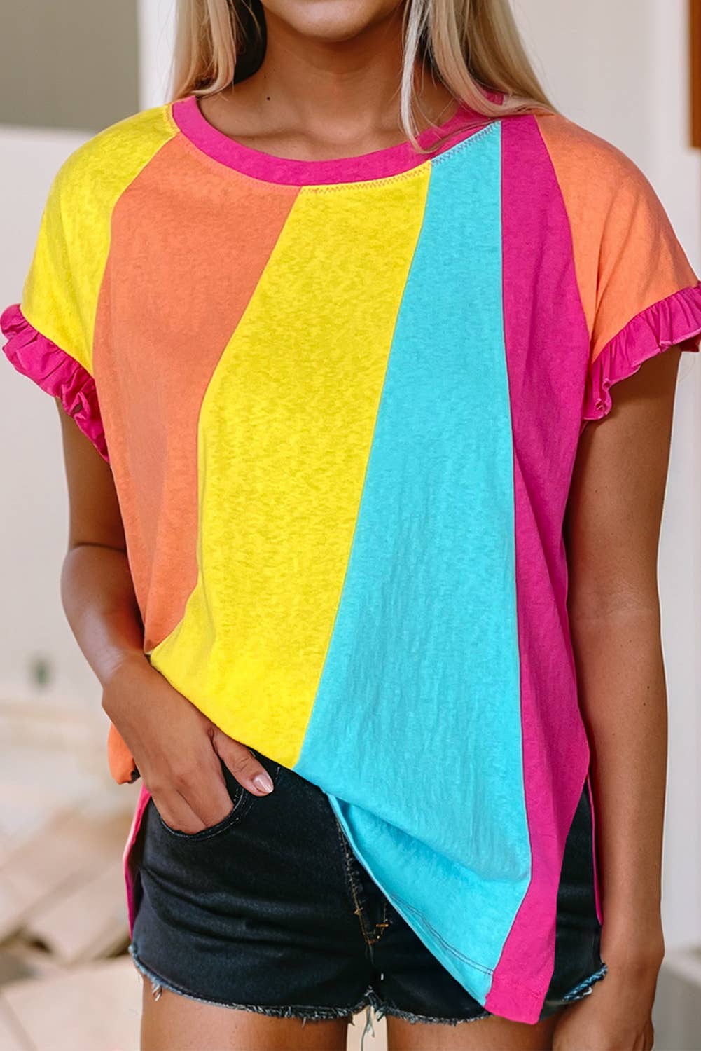 Bright and Fun Ruffle Blouse