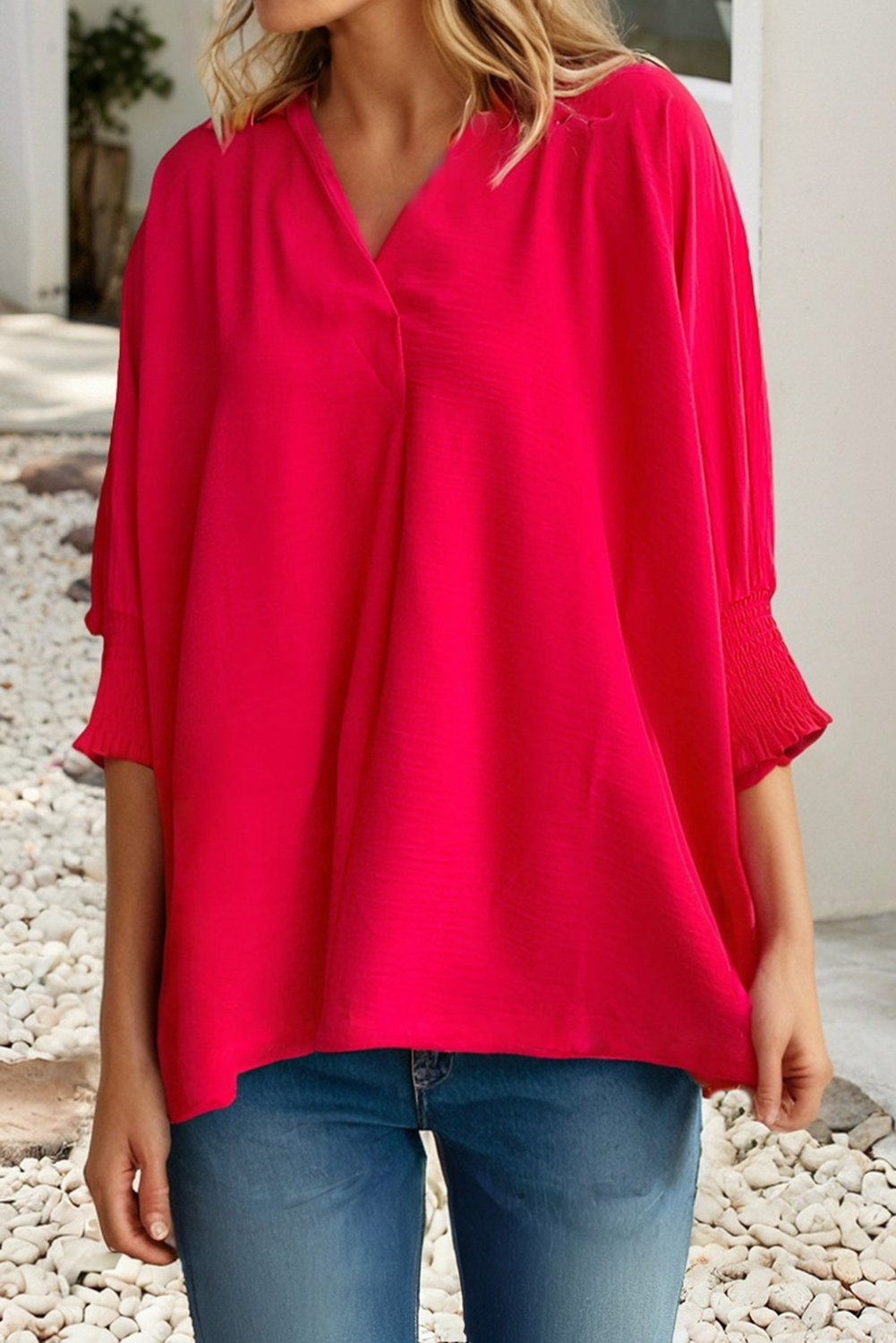 Fiery Red Oversized Top