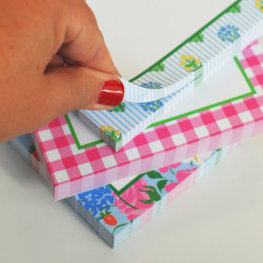 Hot Pink Gingham Check Notepad
