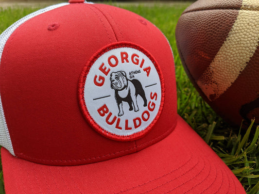 Red & White Georgia Bulldogs Trucker Hat