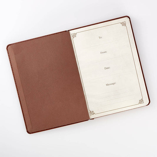 Prompted Faux Leather Prayer Journal Brown Matt. 6:9-13