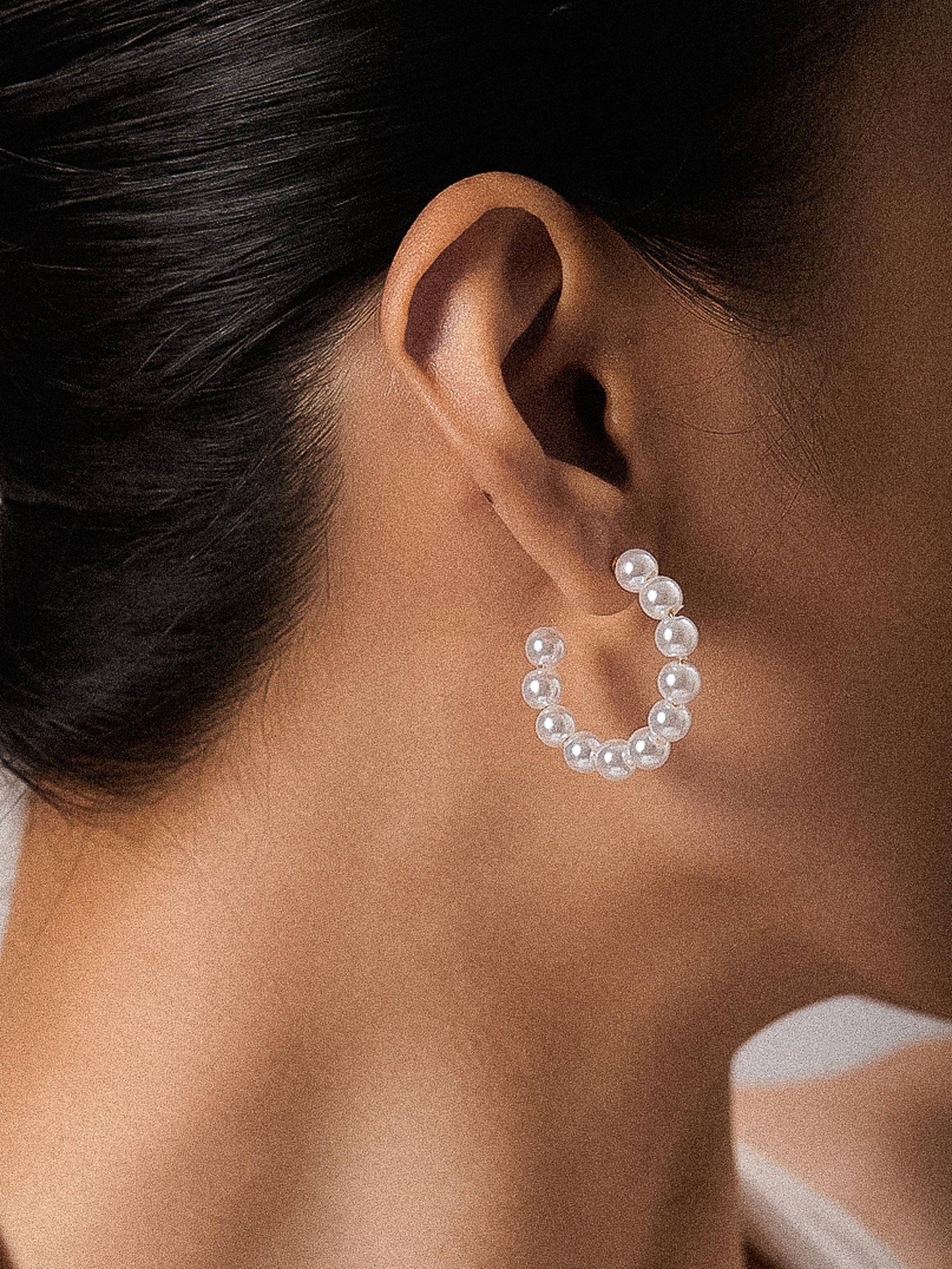Chapin Pearl Hoop Earring