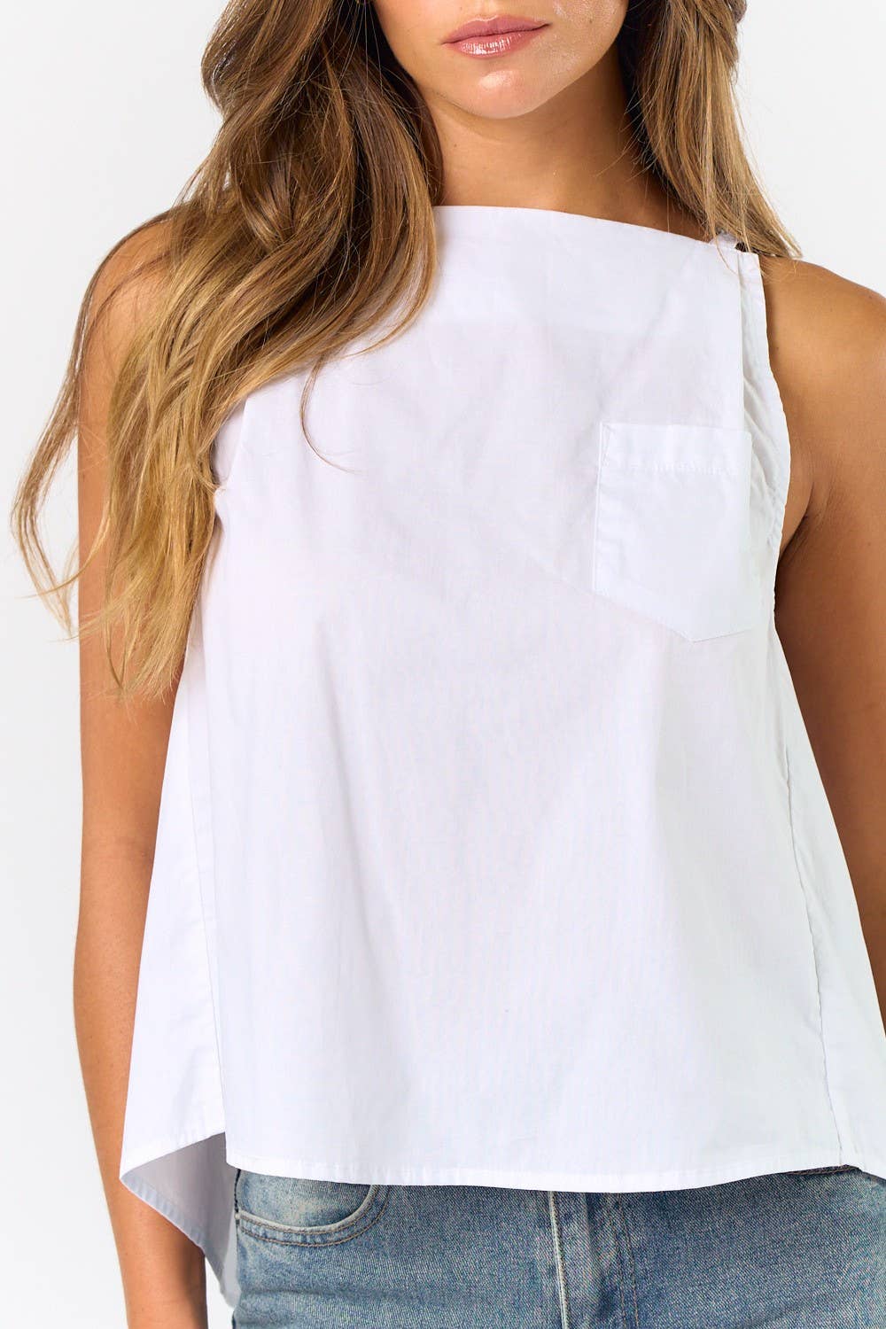 Pleated Square Neck Tank