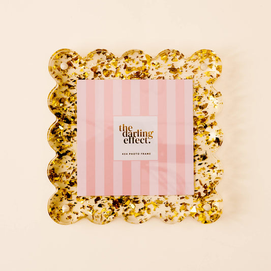 Square Gold Scalloped Acrylic Frame