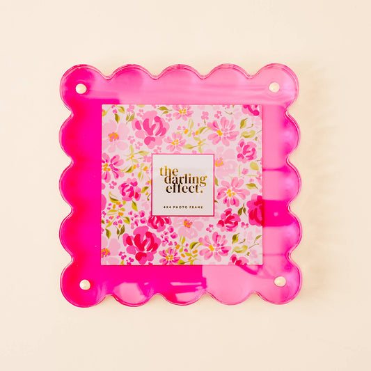Hot Pink Scalloped Acrylic Frame