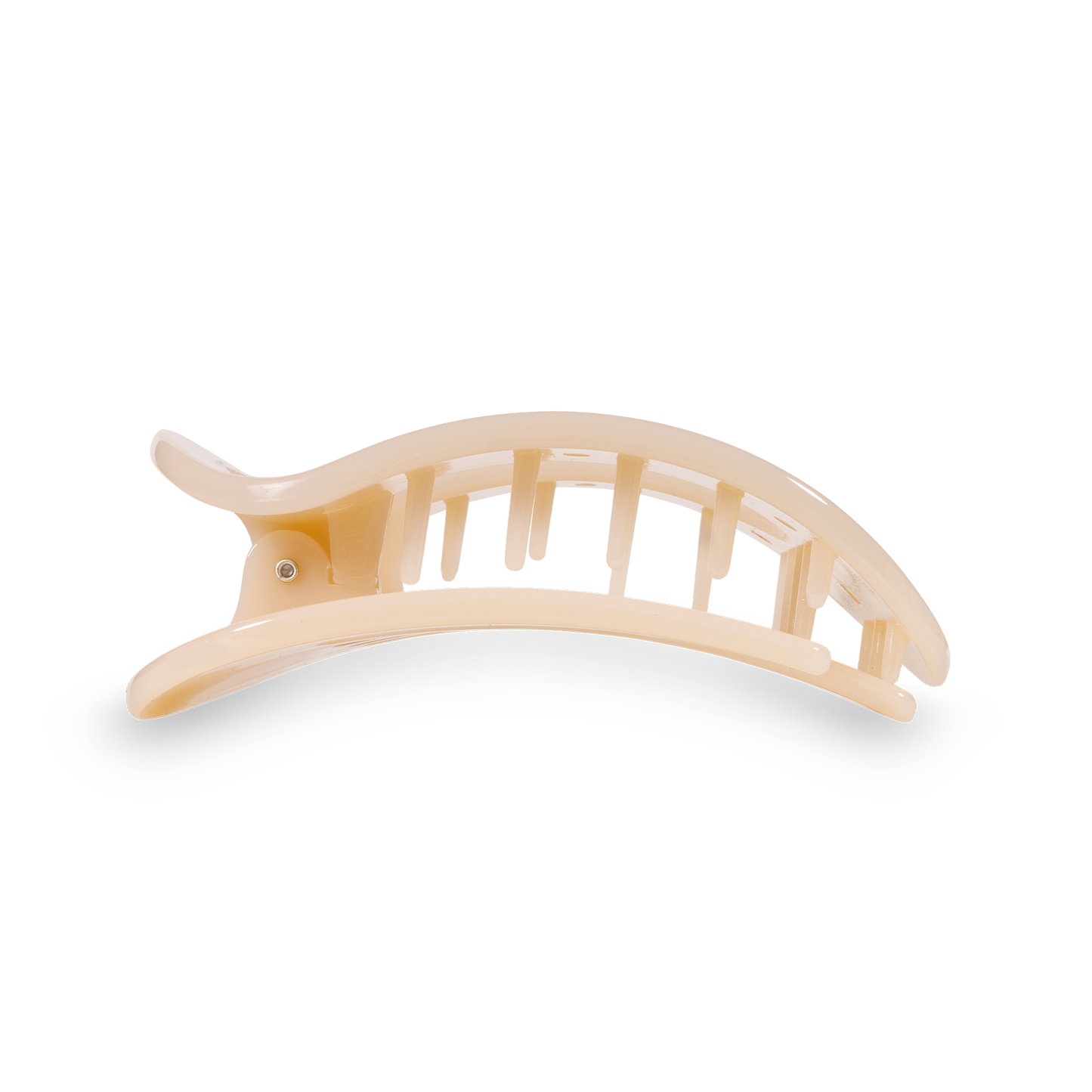 Flat Almond Beige Round Clip - Small