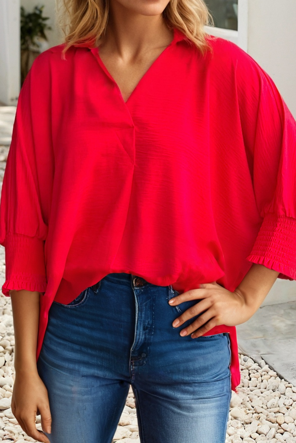 Fiery Red Oversized Top