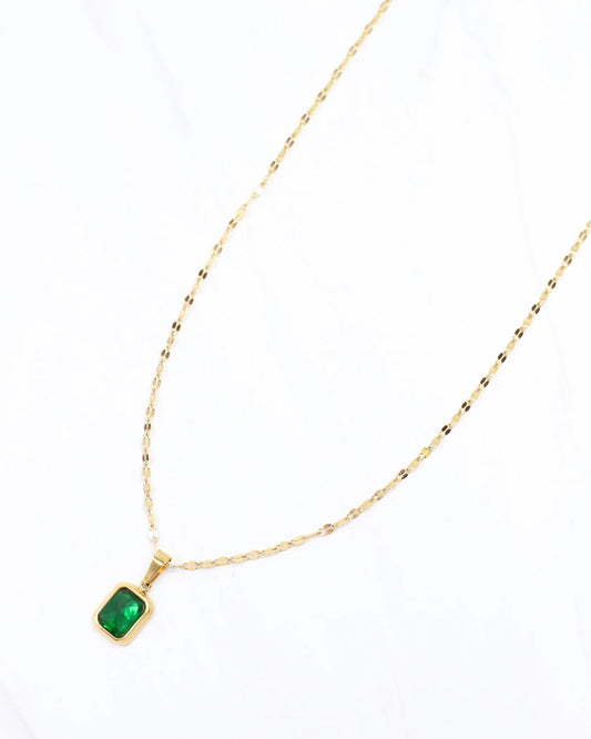 Dover Court Stone Necklace Emerald