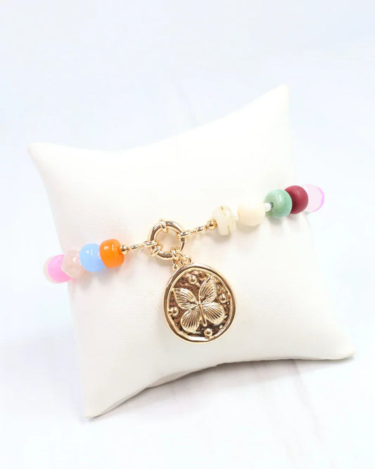 Alara Beaded Charm Bracelet Gold