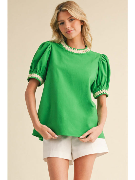 Celine's Swirl Trimmed Blouse
