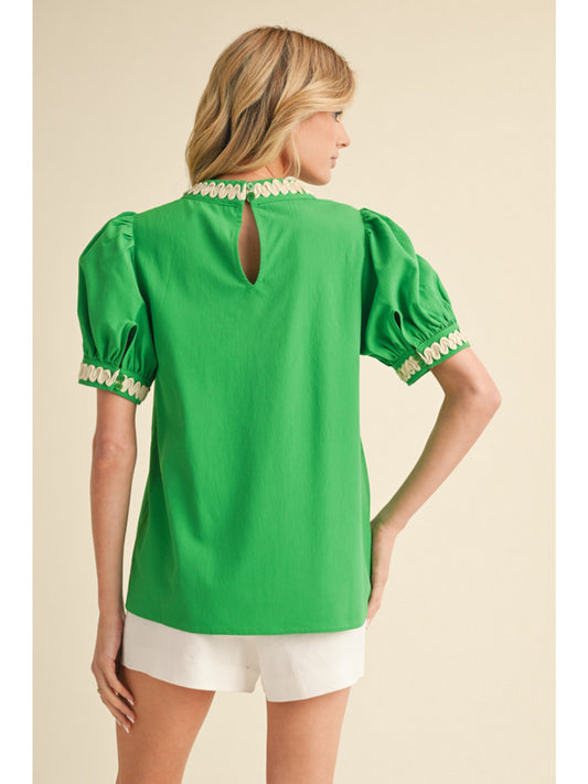Celine's Swirl Trimmed Blouse