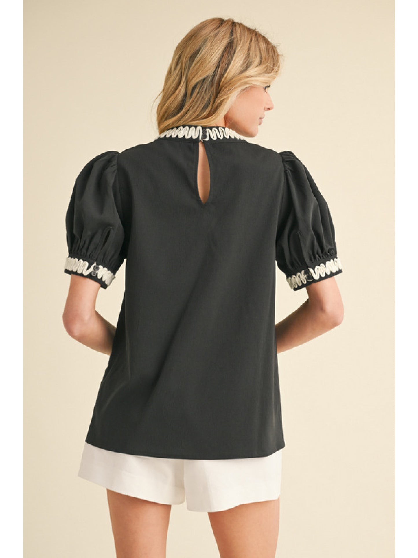 Celine's Swirl Trimmed Blouse