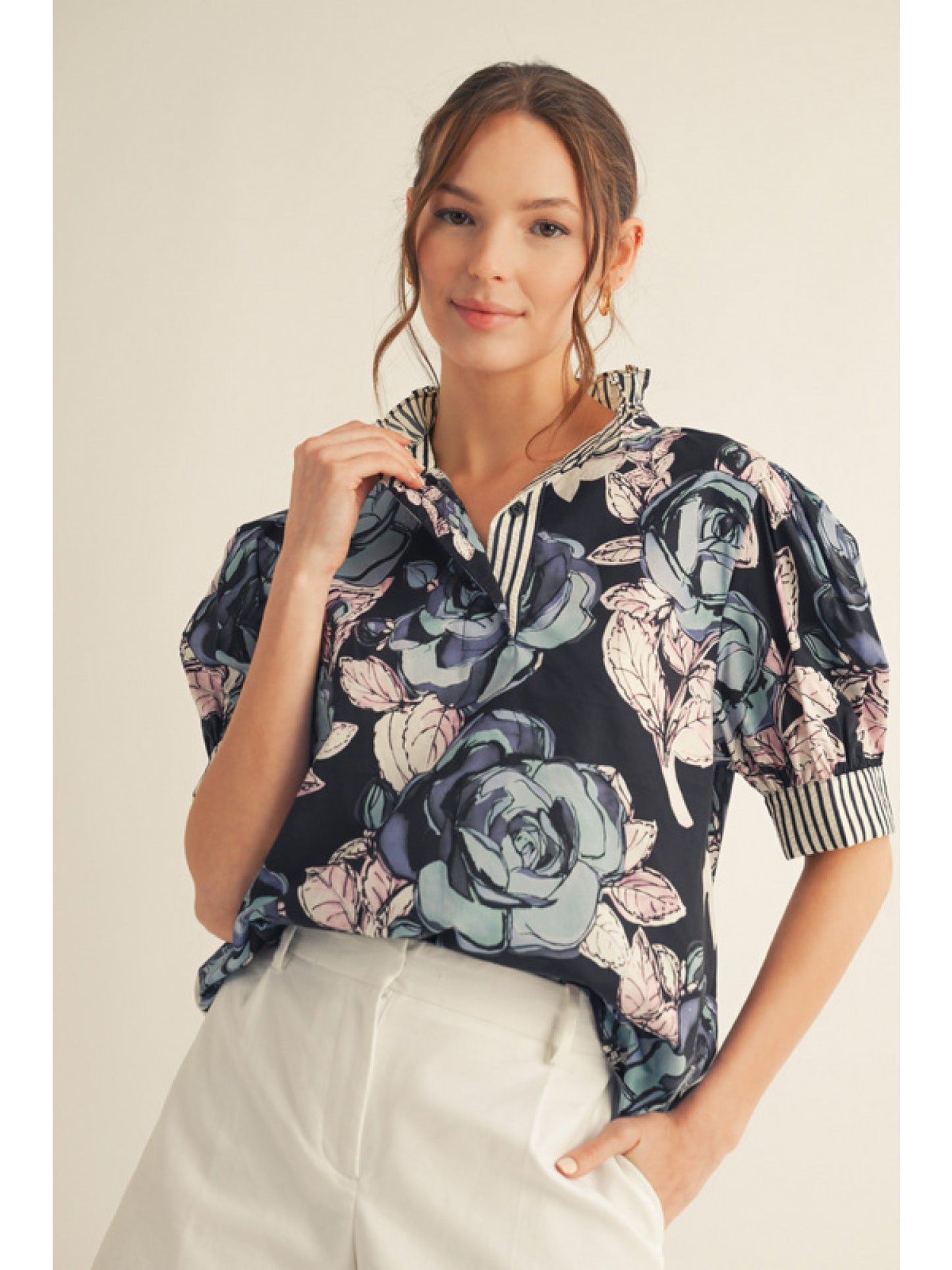 Fall Floral Blouse