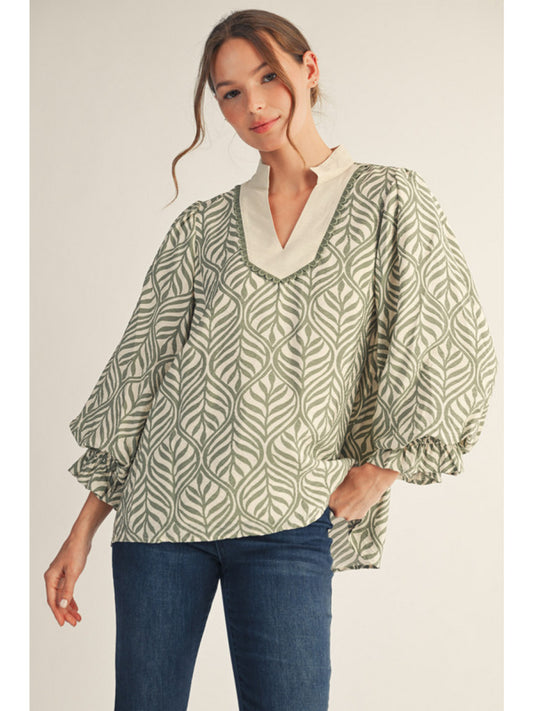 Alexandria's Sage Leaf Blouse