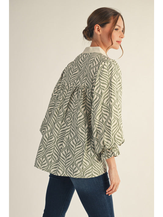 Alexandria's Sage Leaf Blouse