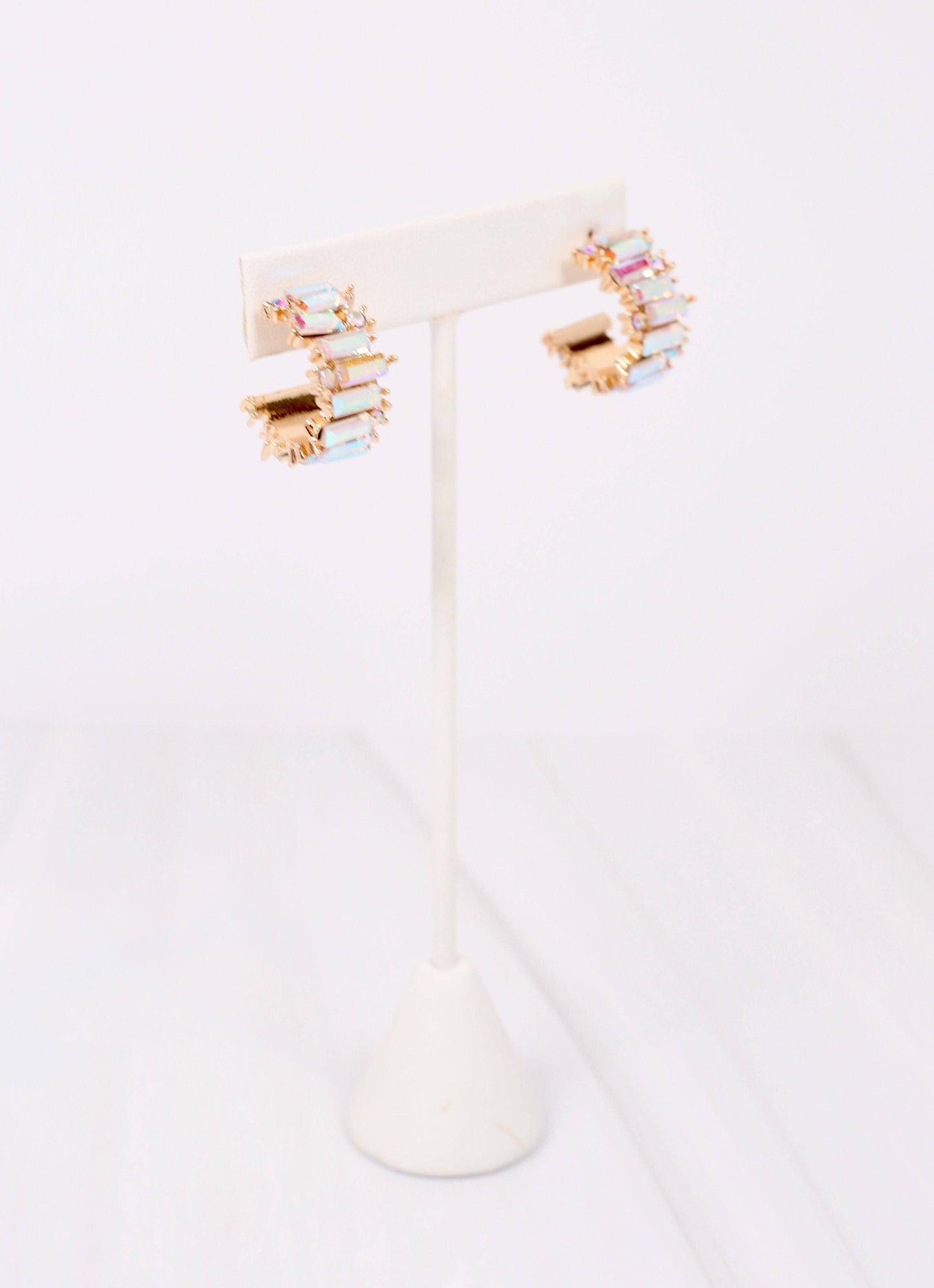 Goldstein Stone Hoop Earring OPAL