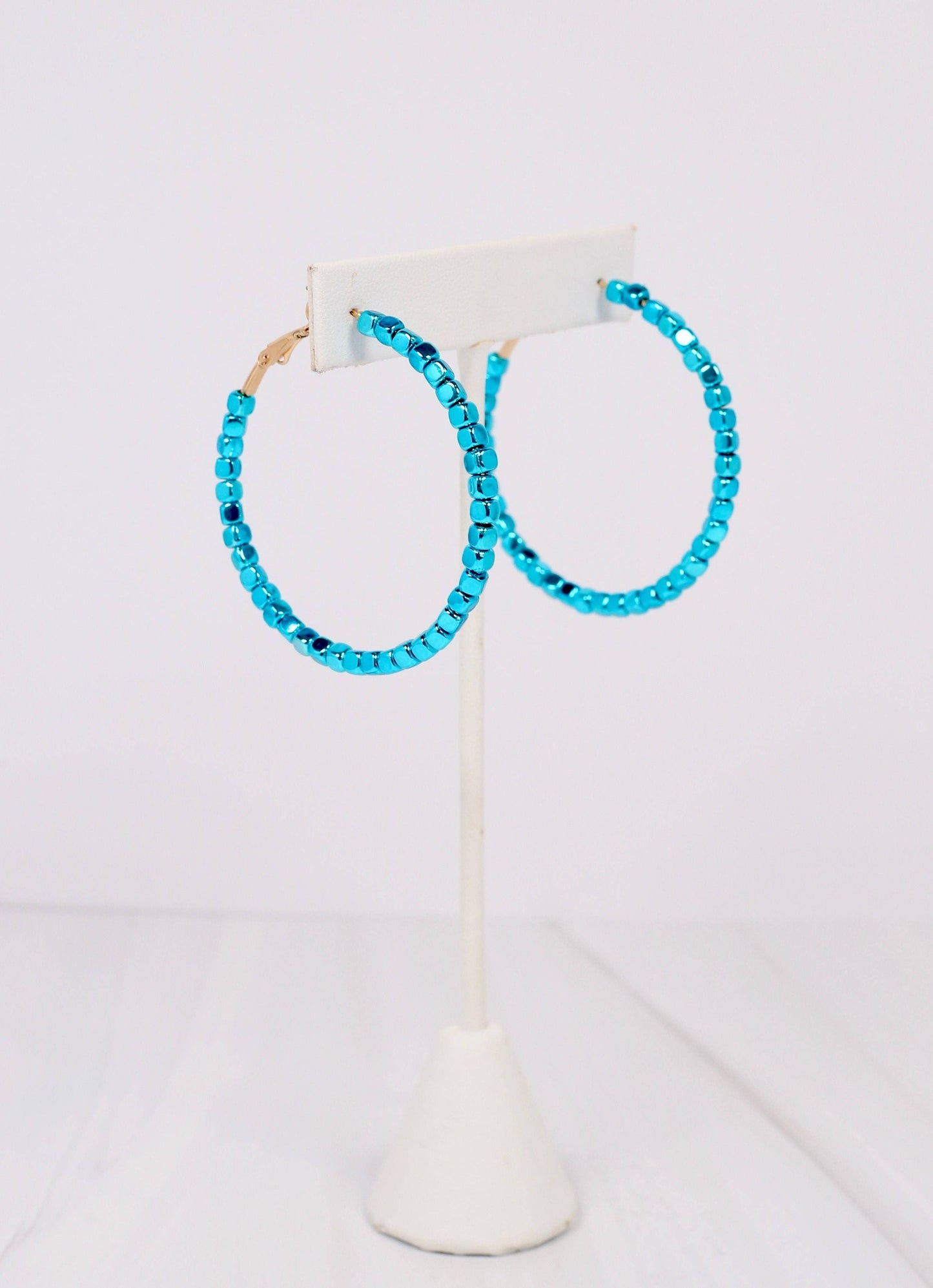 Marcus Metallic Hoop, Turquoise