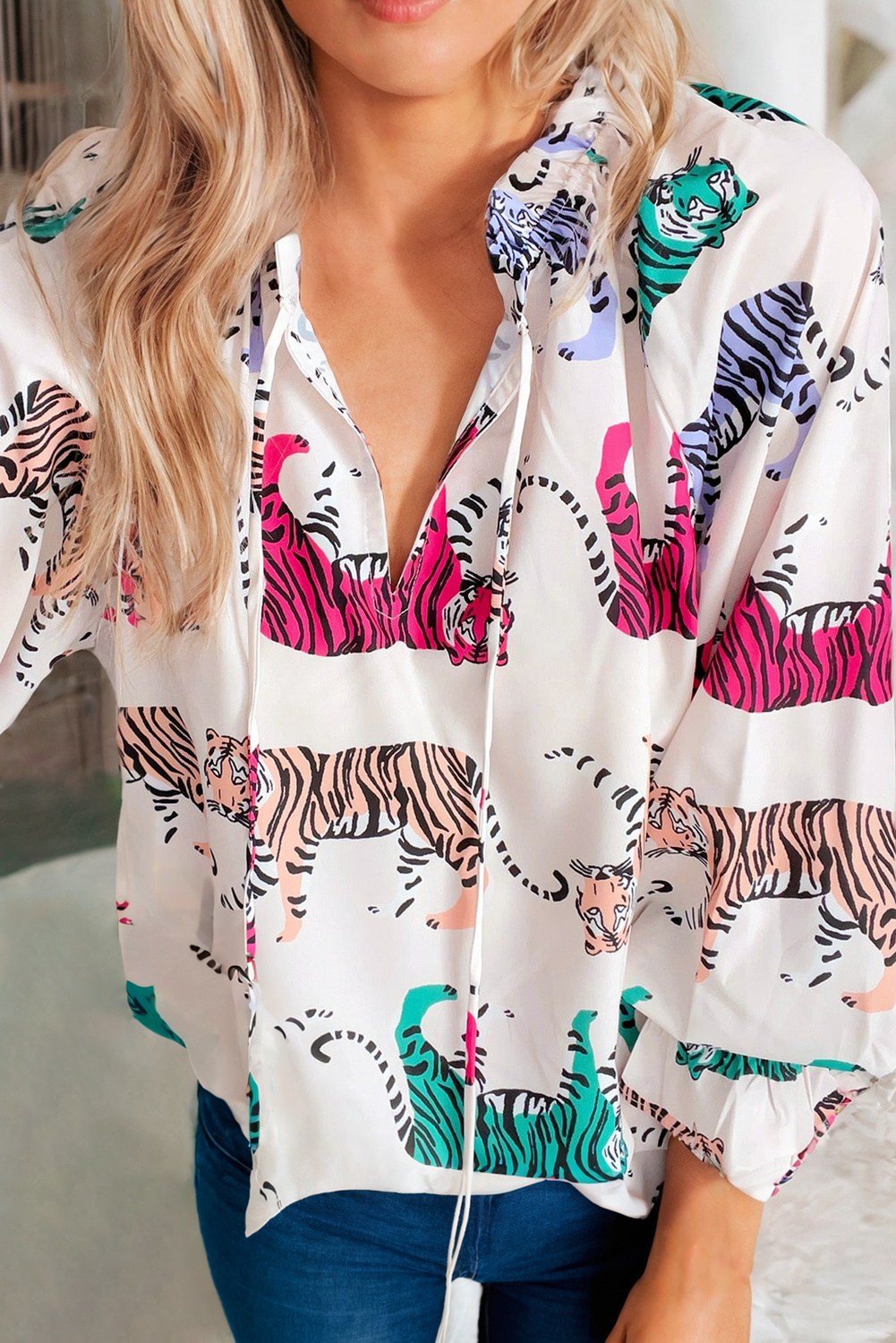 Pop of Color Tiger Blouse