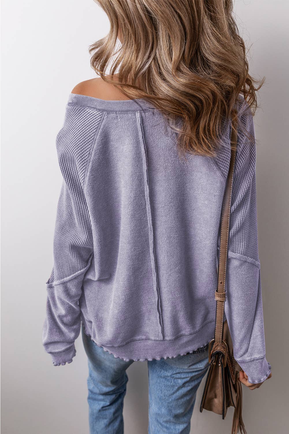 Orchid Waffle Knit Sweatshirt