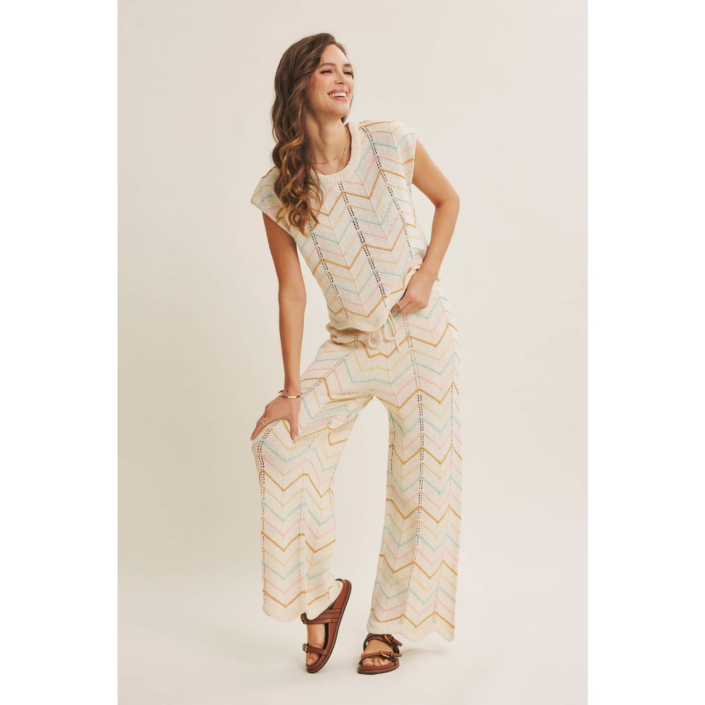 Chevron Knit Trousers