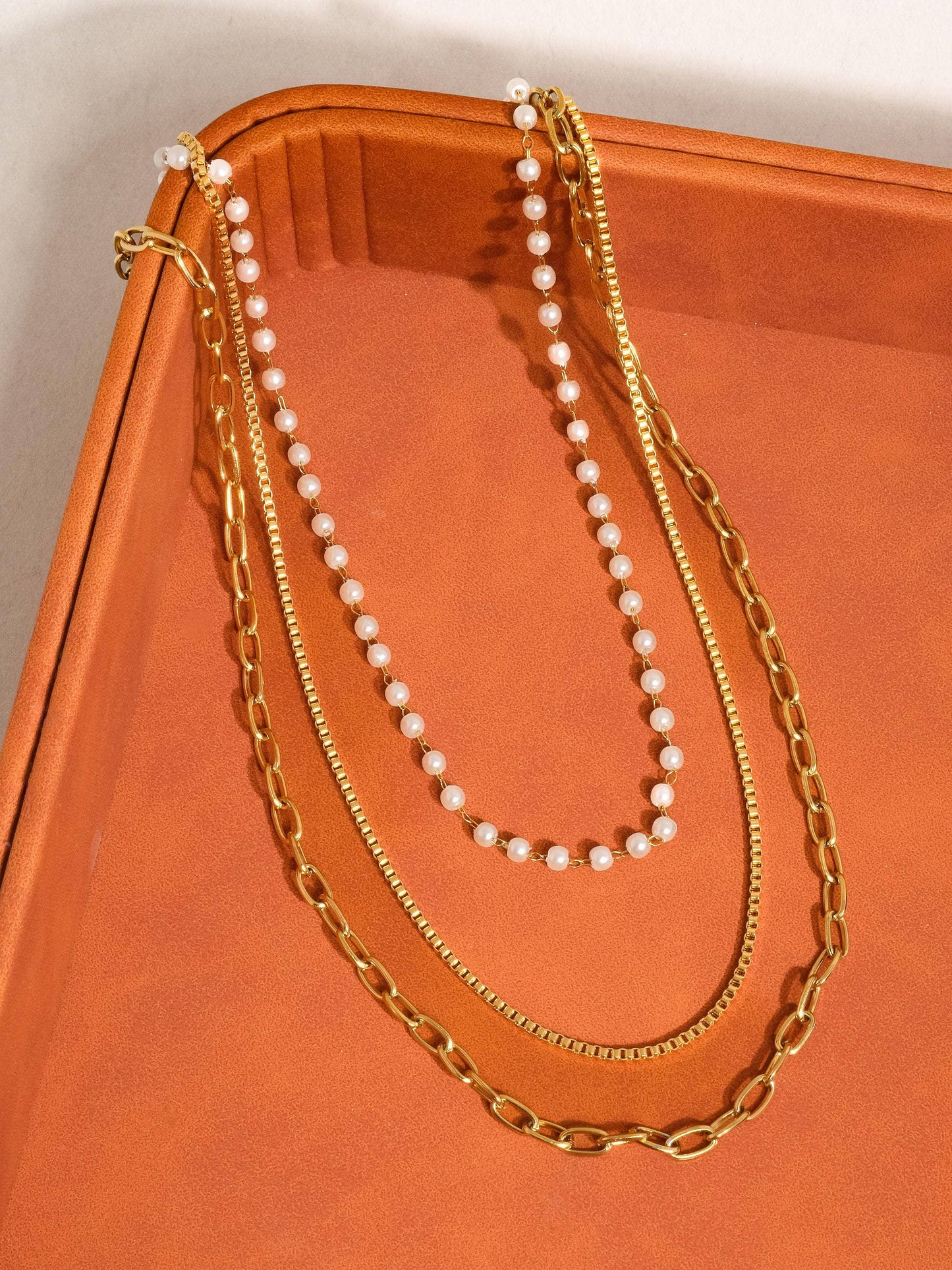 Cadeaux Stacked Pearl Chain Necklace
