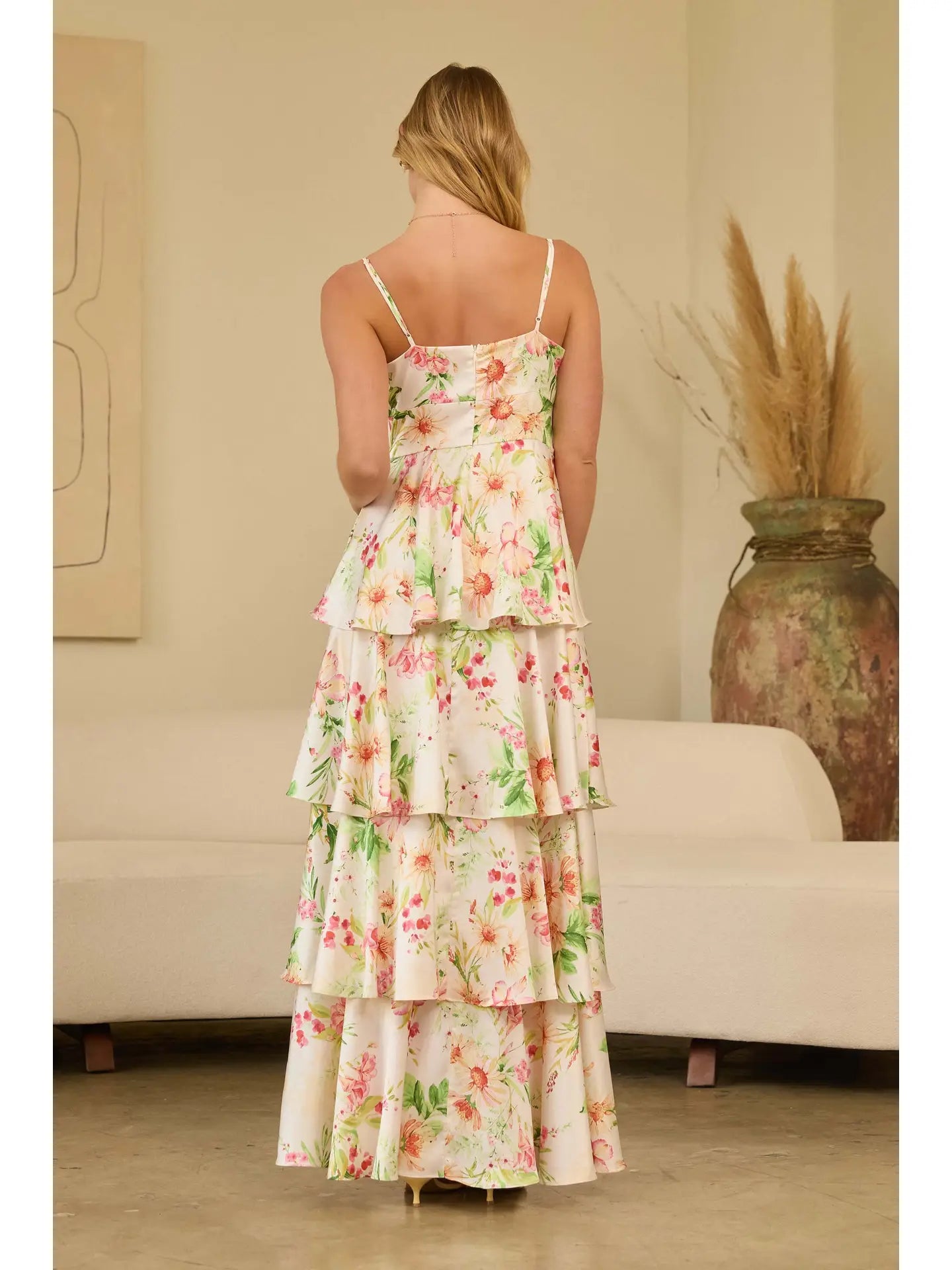 Floral Satin Skirt
