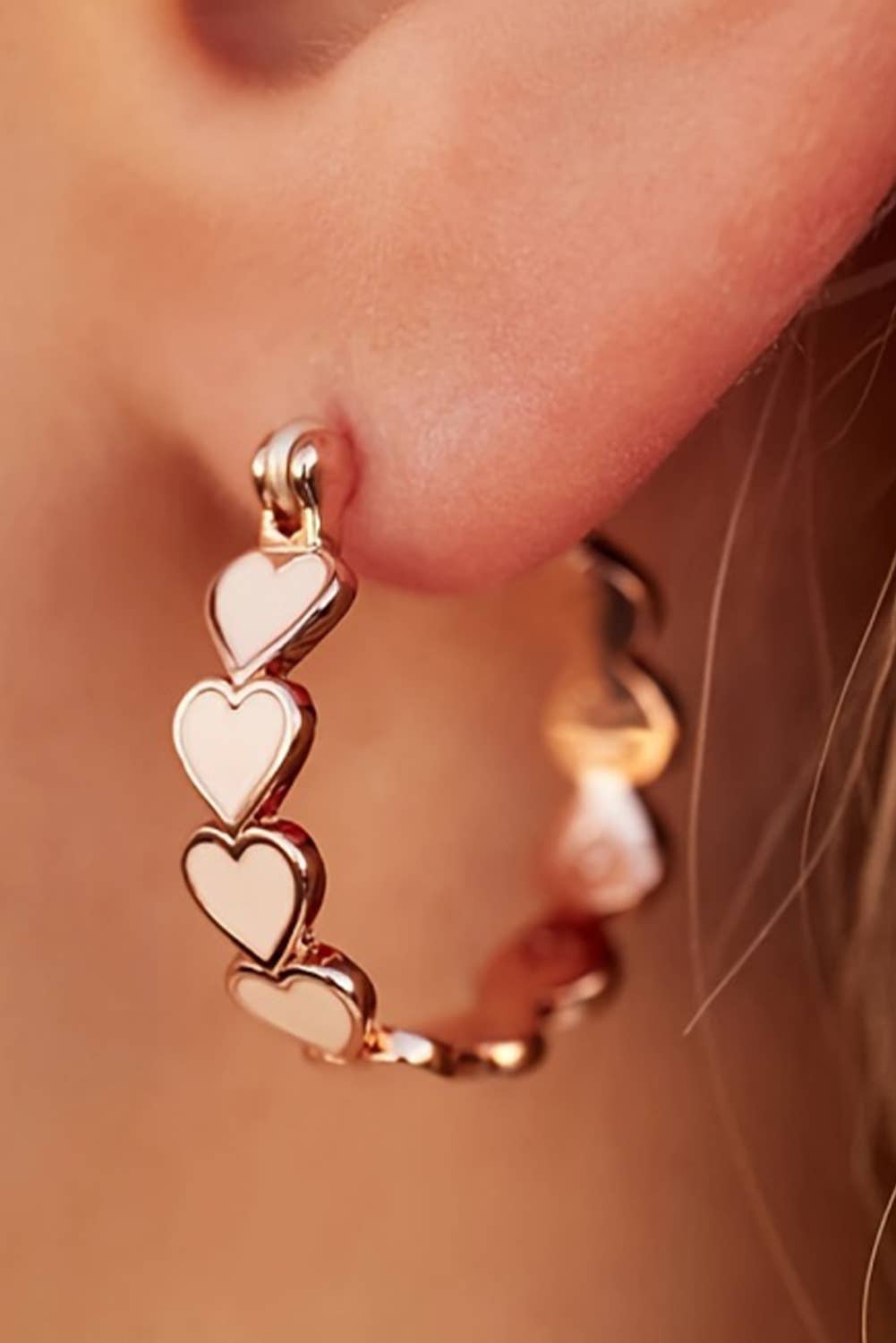 Lovey Hoop Heart Earrings