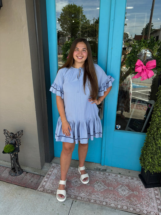 Polly's Blue Flowy Dress