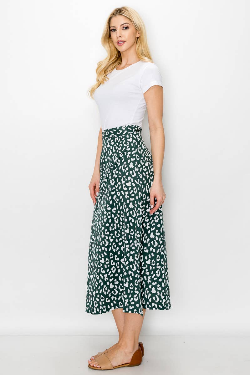 Leopard Print Midi Skirt