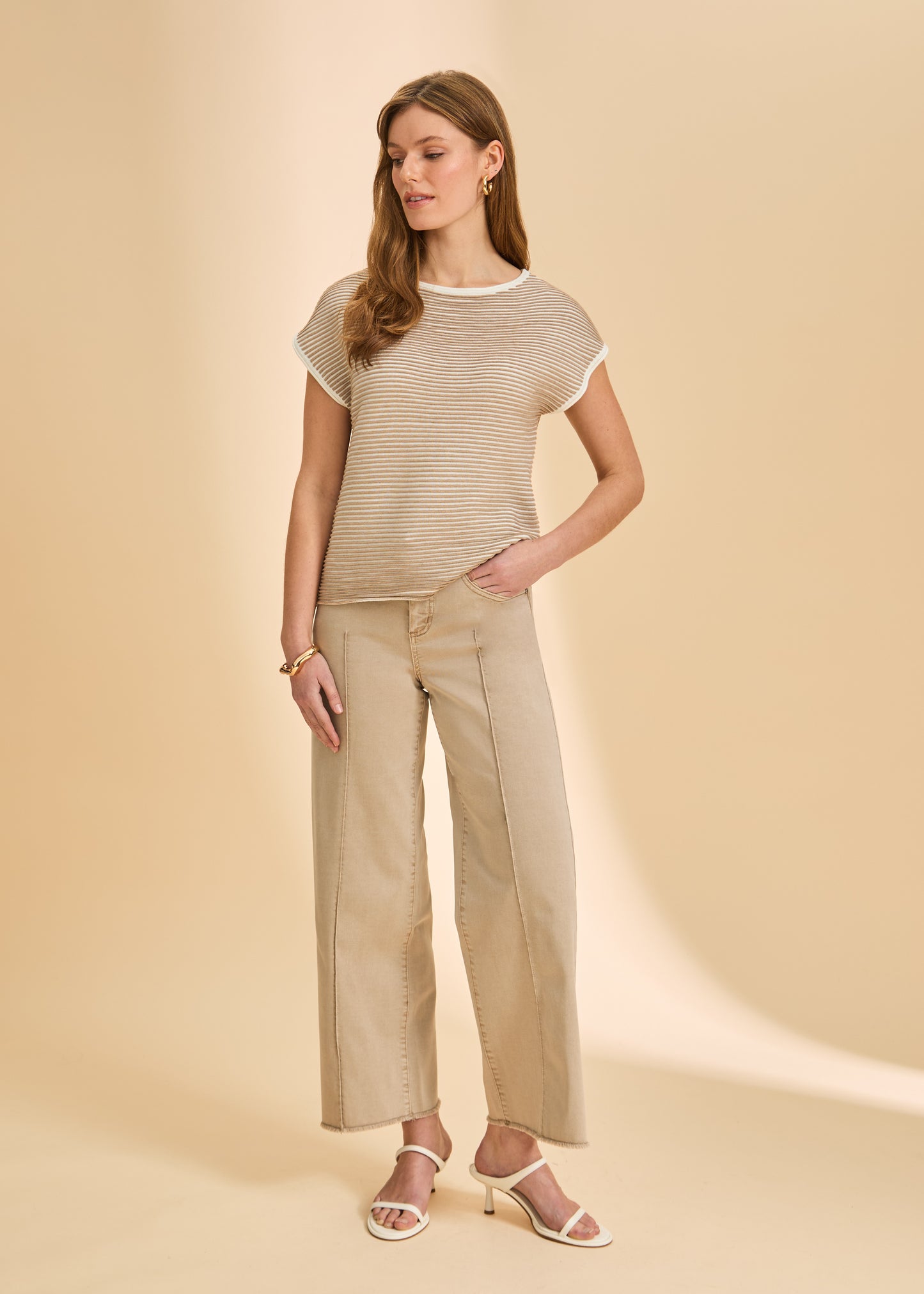 FDJ Olivia Cropped Jeans, Sand