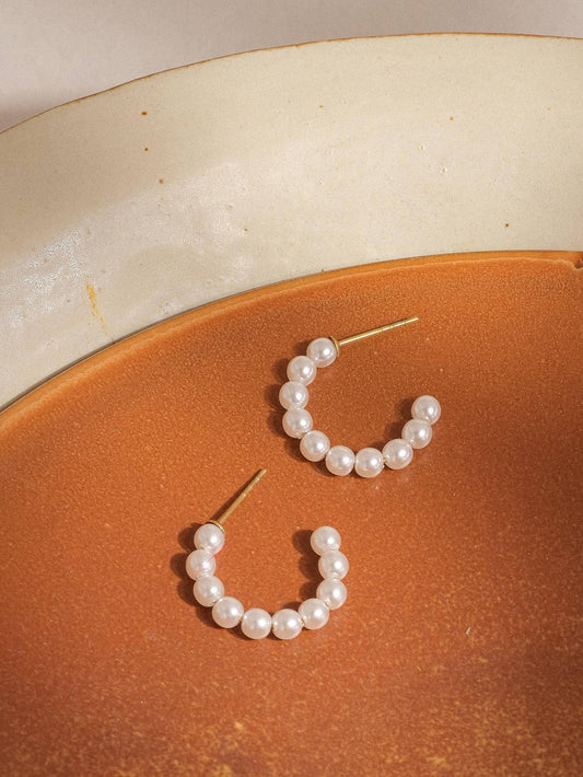 Chapin Pearl Hoop Earring