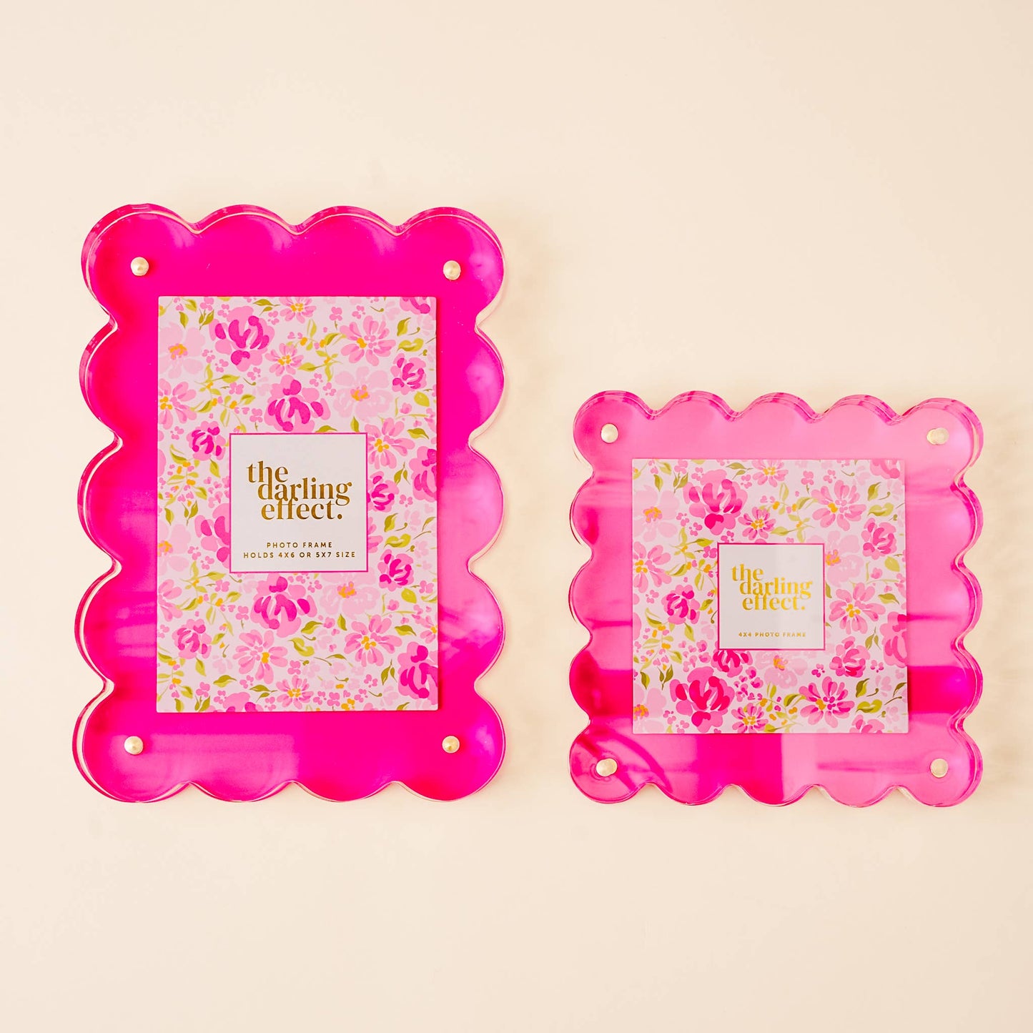 Hot Pink Scalloped Acrylic Frame