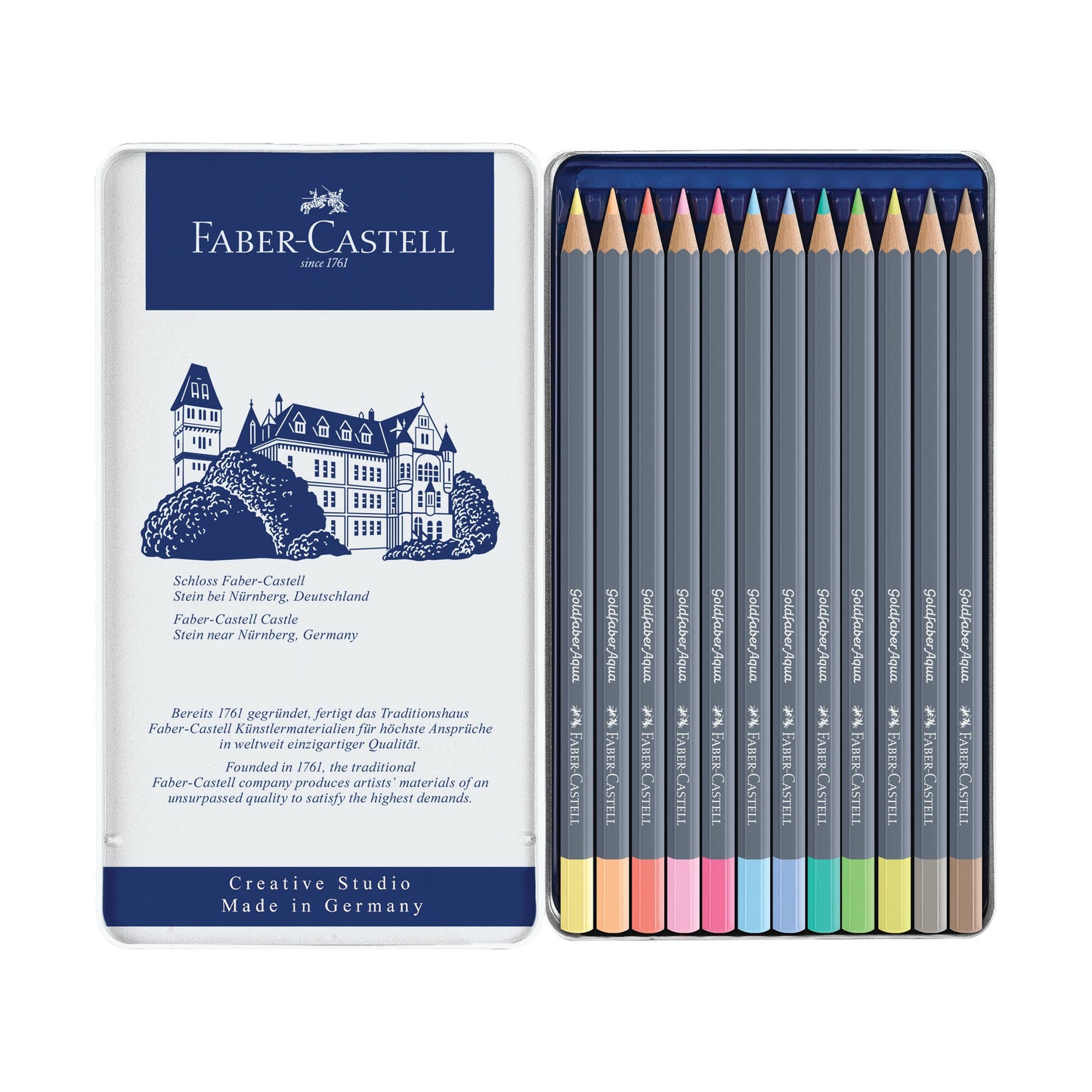 Watercolor Pencils, Pastels - Tin of 12