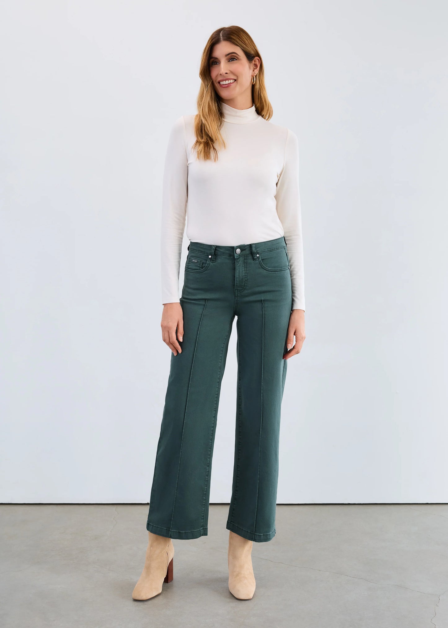 Olivia Wide Leg Jeans, Spruce