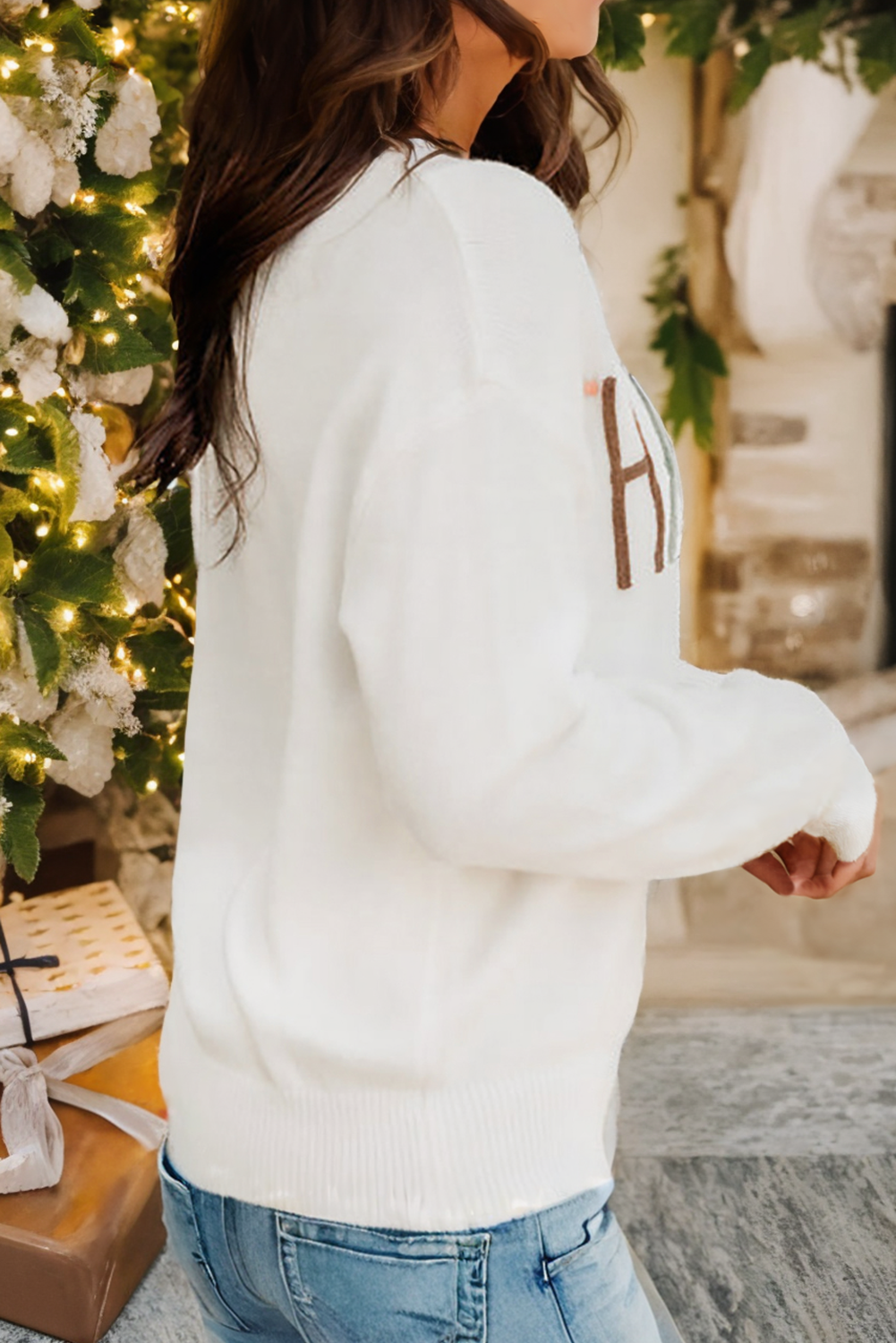 Thankful Ivory Embroidered Sweater