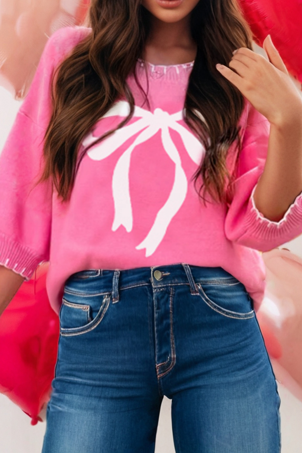 Pretty in Pink Bows Sweater