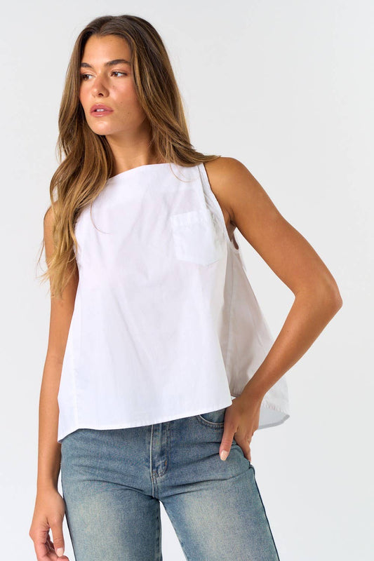 Pleated Square Neck Tank