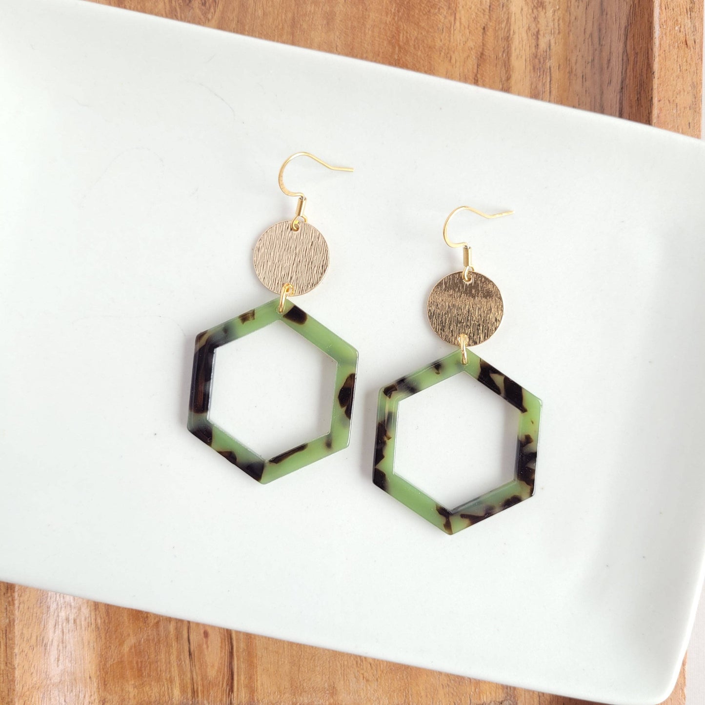 Lennox Olive Tortoise Earrings