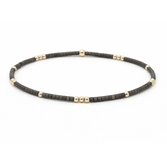 GRAPHITE + Gold Filled Waterproof Bracelet