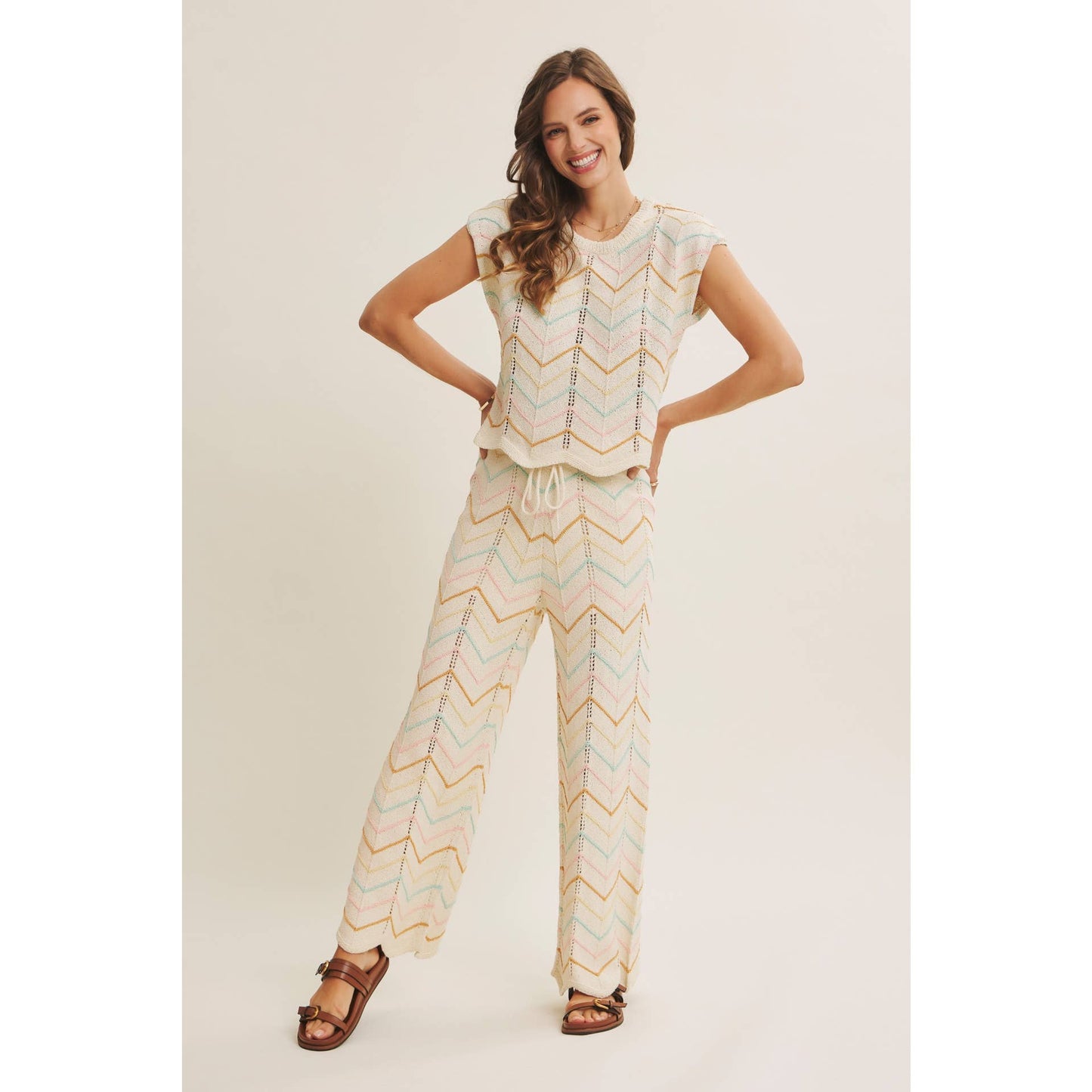 Chevron Knit Trousers