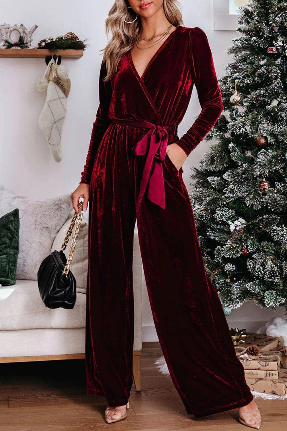 Finn Velvet Wide Leg Jumpsuit