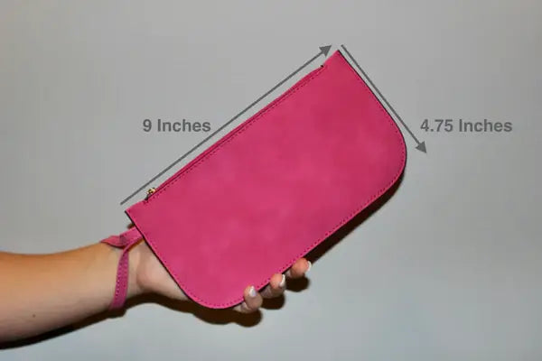 Faux Suede Wristlet