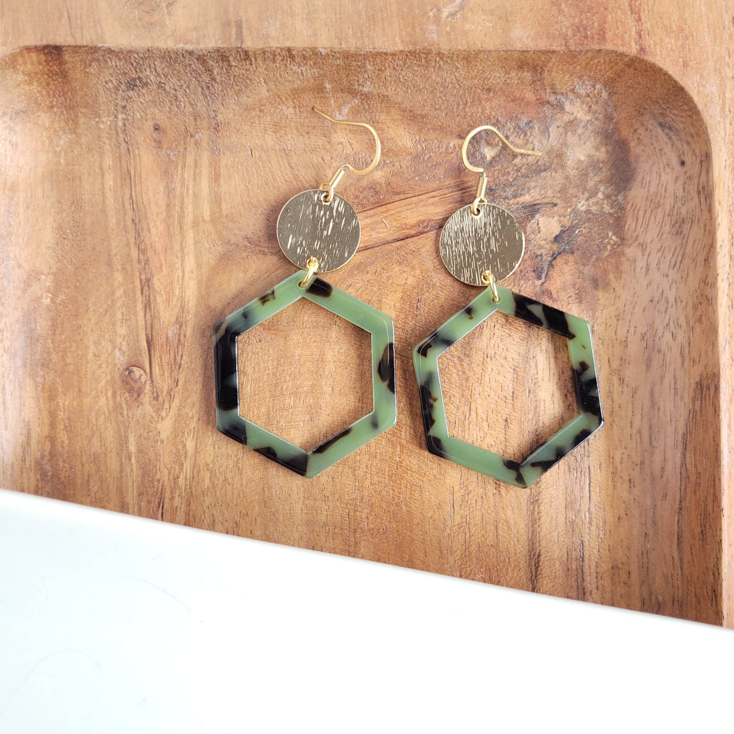 Lennox Olive Tortoise Earrings