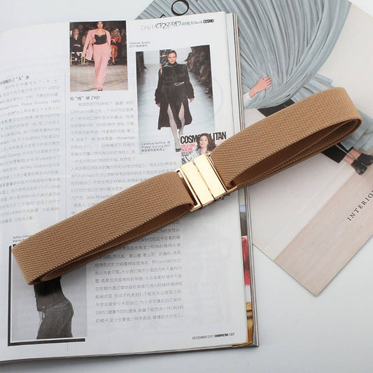 Elastic Belt With Square Buckle