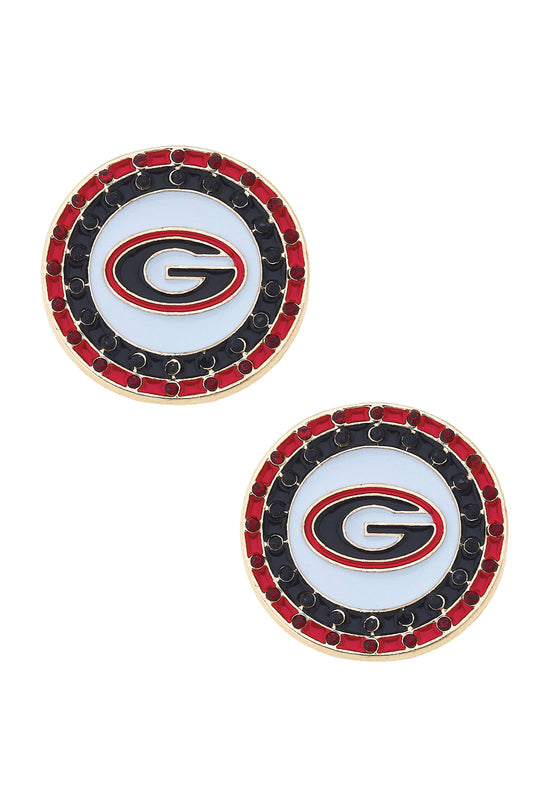 UGA Bling Disc Stud Earrings